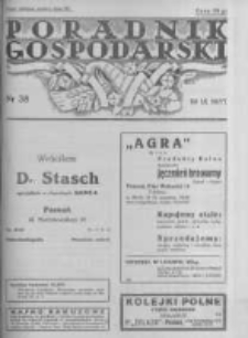 Poradnik Gospodarski. Pismo Tygodniowe. 1937.09.19 R.48 nr38