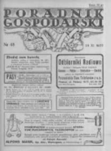 Poradnik Gospodarski. Pismo Tygodniowe. 1937.11.28 R.48 nr48