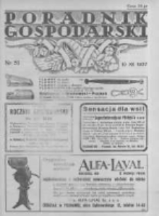 Poradnik Gospodarski. Pismo Tygodniowe. 1937.12.19 R.48 nr51