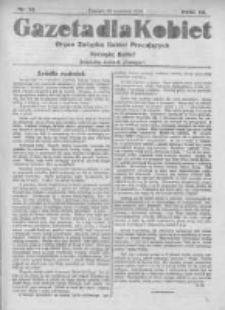 Gazeta dla Kobiet: organ Związku Kobiet Pracujących 1924.09.13 R.3 Nr31