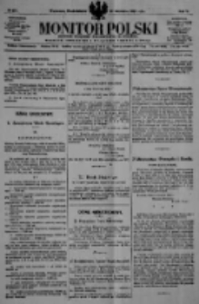 Monitor Polski. Dziennik Urzędowy Rzeczypospolitej Polskiej. 1922.09.25 R.5 nr217