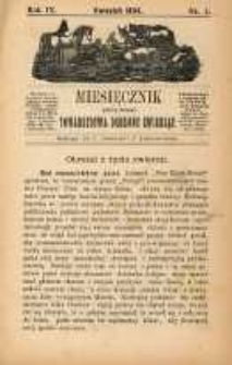 Miesięcznik Galicyjskiego Towarzystwa Ochrony Zwierząt 1884 Nr4