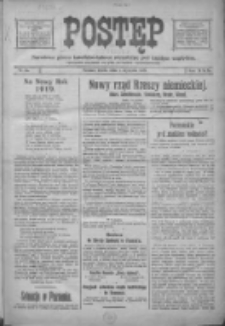 Postęp: narodowe pismo katolicko-ludowe niezależne pod każdym względem 1919.01.01 R.30 Nr1