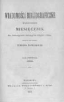 Wiadomości Bibliograficzne Warszawskie. 1882 R.1 nr1
