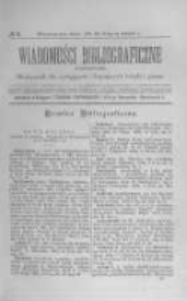 Wiadomości Bibliograficzne Warszawskie. 1882 R.1 nr6