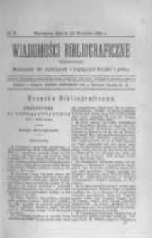 Wiadomości Bibliograficzne Warszawskie. 1882 R.1 nr8