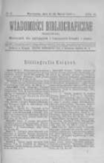 Wiadomości Bibliograficzne Warszawskie. 1883 R.2 nr2