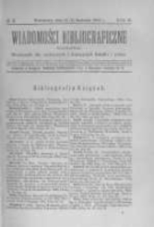 Wiadomości Bibliograficzne Warszawskie. 1883 R.2 nr3