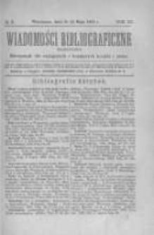 Wiadomości Bibliograficzne Warszawskie. 1884 R.3 nr4