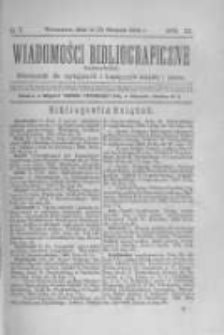 Wiadomości Bibliograficzne Warszawskie. 1884 R.3 nr7