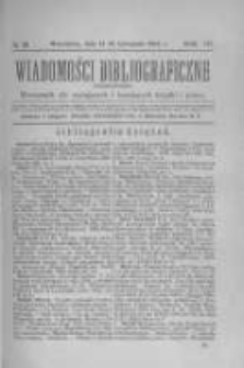 Wiadomości Bibliograficzne Warszawskie. 1884 R.3 nr10