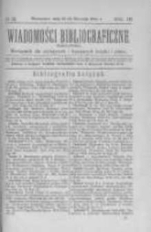Wiadomości Bibliograficzne Warszawskie. 1884-1885 R.3 nr12