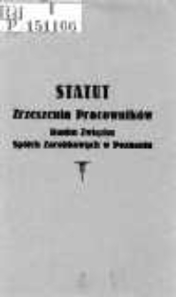 Statut Zrzeszenia Pracownik&oacute;w Banku Związku Sp&oacute;łek Zarobkowych w Poznaniu