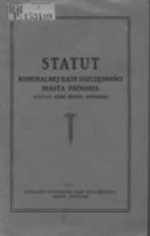 Statut Komunalnej Kasy Oszczędności miasta Poznania (dawniej Bank Miasta Poznania)