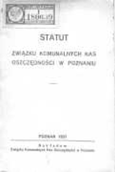Statut Związku Komunalnych Kas Oszczędności w Poznaniu
