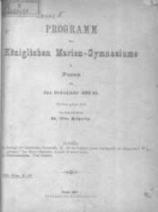 Programm des K&ouml;niglichen Marien-Gymnasiums in Posen f&uuml;r das Schuljahr 1883/84