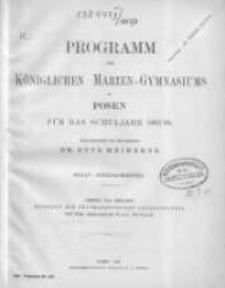 Programm des K&ouml;niglichen Marien-Gymnasiums zu Posen f&uuml;r das Schuljahr 1887/88