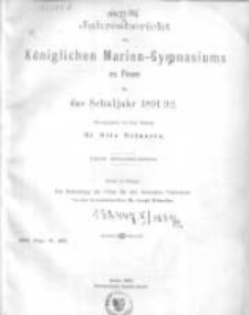Jahresbericht des Königlichen Marien-Gymnasiums zu Posen für das Schuljahr 1891/92