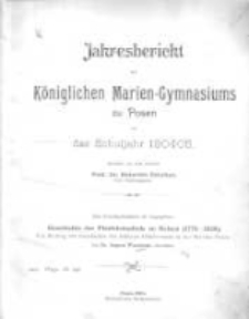Jahresbericht des K&ouml;niglichen Marien-Gymnasiums zu Posen f&uuml;r das Schuljahr 1904/05
