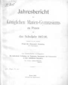 Jahresbericht des K&ouml;niglichen Marien-Gymnasiums zu Posen f&uuml;r das Schuljahr 1907/08