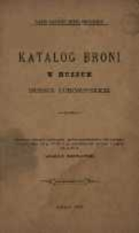 Katalog broni w muzeum imienia Lubomirskich
