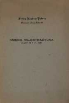 Setter Klub w Polsce. Księga rejestracyjna - wykaz na 1.VII.1937