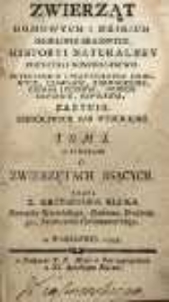 Zwierząt domowych i dzikich osobliwie kraiowych, historyi naturalney początki i gospodarstwo; Tom I; O zwierzętach ssących z figurami