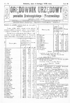 Orędownik Urzędowy Powiat&oacute;w Krotoszyńskiego i Pleszewskiego 1928.02.04 R.55 Nr10