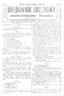 Orędownik Urzędowy Powiat&oacute;w Krotoszyńskiego i Pleszewskiego 1928.02.08 R.55 Nr11