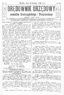 Orędownik Urzędowy Powiat&oacute;w Krotoszyńskiego i Pleszewskiego 1928.02.15 R.55 Nr13