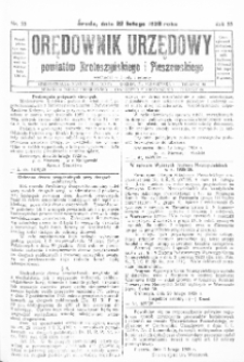 Orędownik Urzędowy Powiat&oacute;w Krotoszyńskiego i Pleszewskiego 1928.02.22 R.55 Nr15