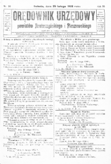 Orędownik Urzędowy Powiat&oacute;w Krotoszyńskiego i Pleszewskiego 1928.02.25 R.55 Nr16