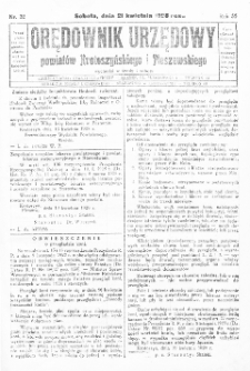 Orędownik Urzędowy Powiatów Krotoszyńskiego i Pleszewskiego 1928.04.21 R.55 Nr32