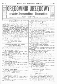 Orędownik Urzędowy Powiatów Krotoszyńskiego i Pleszewskiego 1928.04.28 R.55 Nr34