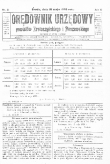 Orędownik Urzędowy Powiat&oacute;w Krotoszyńskiego i Pleszewskiego 1928.05.16 R.55 Nr39