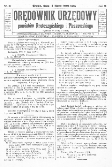 Orędownik Urzędowy Powiat&oacute;w Krotoszyńskiego i Pleszewskiego 1928.07.18 R.55 Nr57