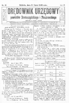 Orędownik Urzędowy Powiat&oacute;w Krotoszyńskiego i Pleszewskiego 1928.07.21 R.55 Nr58