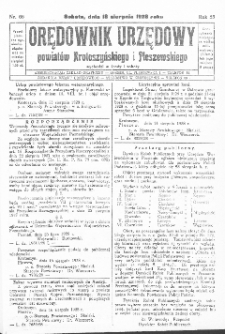 Orędownik Urzędowy Powiatów Krotoszyńskiego i Pleszewskiego 1928.08.18 R.55 Nr66