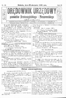 Orędownik Urzędowy Powiat&oacute;w Krotoszyńskiego i Pleszewskiego 1928.08.25 R.55 Nr68