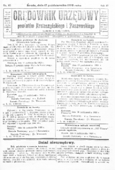 Orędownik Urzędowy Powiatów Krotoszyńskiego i Pleszewskiego 1928.10.17 R.55 Nr83