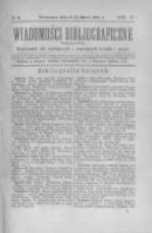 Wiadomości Bibliograficzne Warszawskie. 1885 R.4 nr2