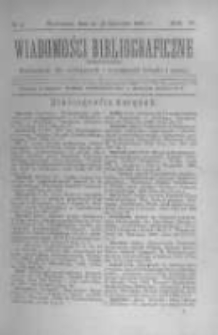 Wiadomości Bibliograficzne Warszawskie. 1885 R.4 nr3
