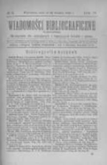 Wiadomości Bibliograficzne Warszawskie. 1885 R.4 nr11