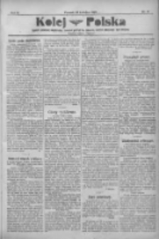 Kolej Polska: tygodnik poświęcony zagadnieniom i rozwojowi polskich dr&oacute;g żelaznych, sprawom zawodowym i życiu kolejarzy: bezplatny dodatek do "Postępu" 1922.04.22 R.2 Nr13