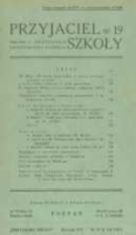 Przyjaciel Szkoły. 1937 R.16 nr19