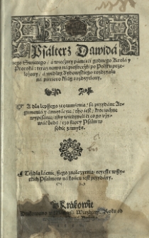 Biblia Vetus Testamentum. Liber psalmorum...