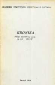 Kronika. Akademia Wychowania Fizycznego w Poznaniu Z.26 1981/82