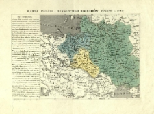 Karta Polski z oznaczeniem rozbior&oacute;w 1772, 1793 i 1795