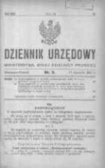 Dziennik Urzędowy Ministerstwa Byłej Dzielnicy Pruskiej 1921.01.17 R.2 Nr2