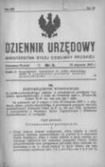 Dziennik Urzędowy Ministerstwa Byłej Dzielnicy Pruskiej 1921.01.19 R.2 Nr3